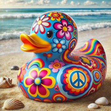 Flower power badeend