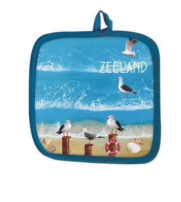 Pannenlap motief meeuw en strand